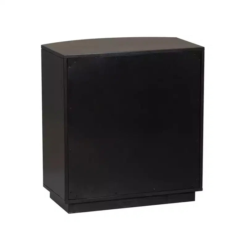 3-Drawer Nightstand Black Lacquer Gold Hardware