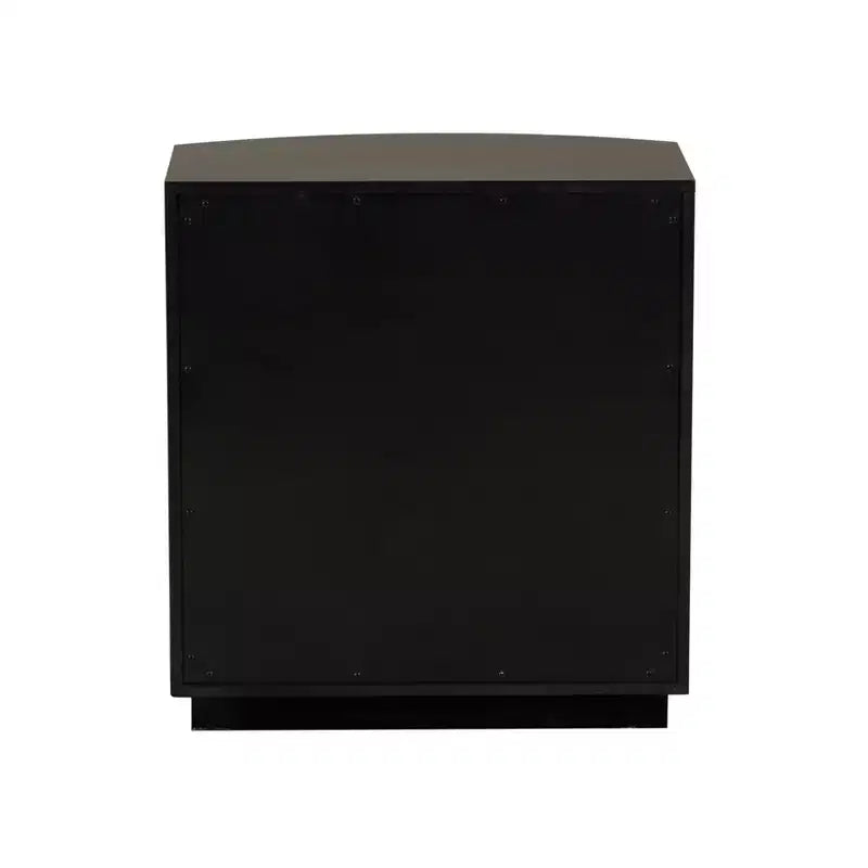 3-Drawer Nightstand Black Lacquer Gold Hardware