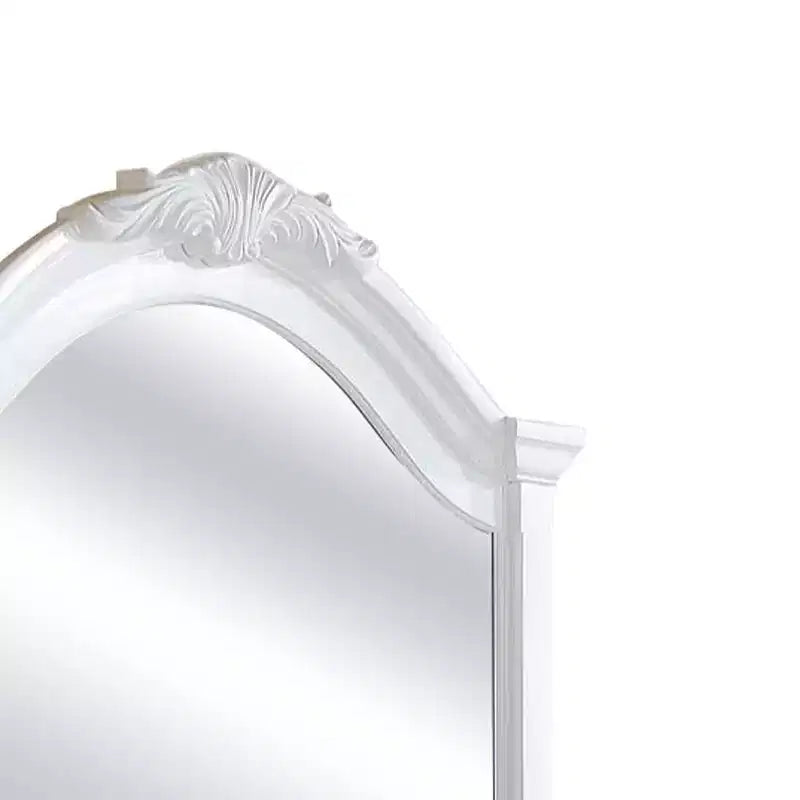 Dresser Mirror White Finish 43" Beveled Wood Frame
