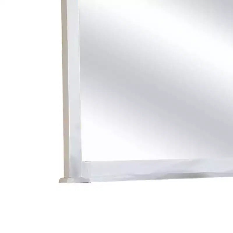 Dresser Mirror White Finish 43" Beveled Wood Frame