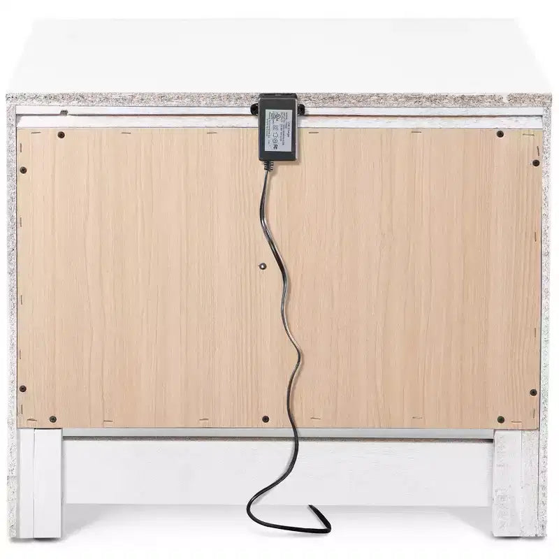 1-Drawer Nightstand with USB Charging White