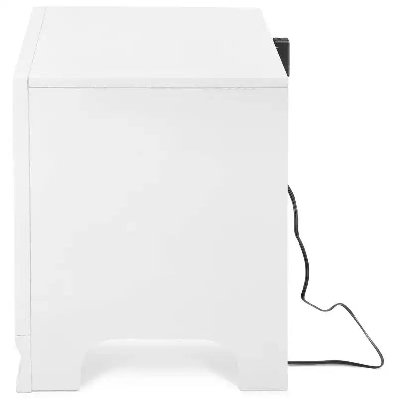 1-Drawer Nightstand with USB Charging White