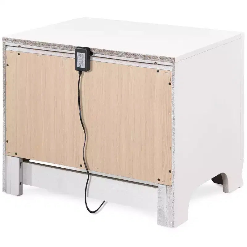 1-Drawer Nightstand with USB Charging White