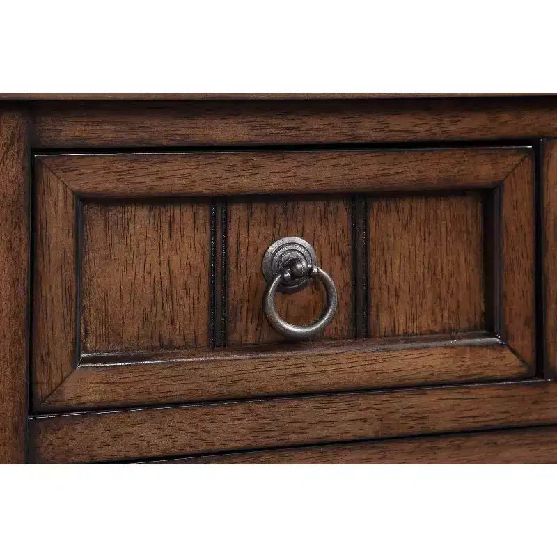 Hall Table Dark Oak 3-Drawer Bottom Shelf Space-Saving Design