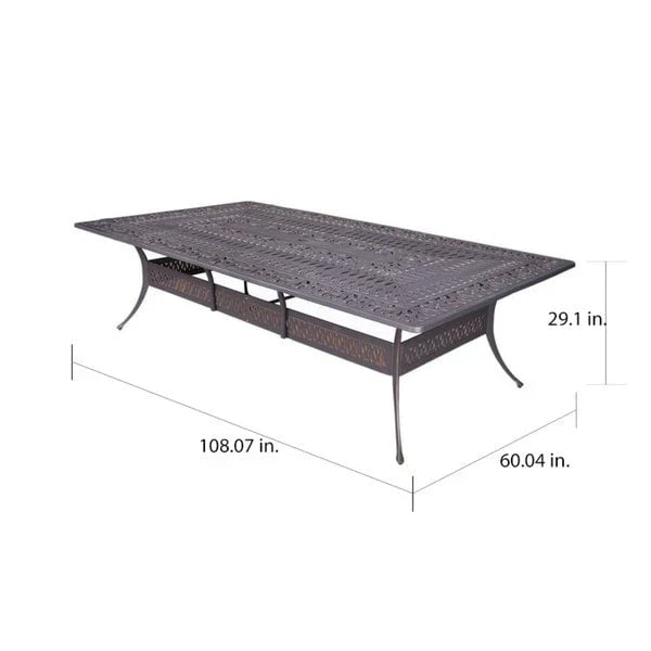 Ensemble de salle à manger Manasquan 13 pièces en aluminium couleur canon de fusil par Havenside Home
