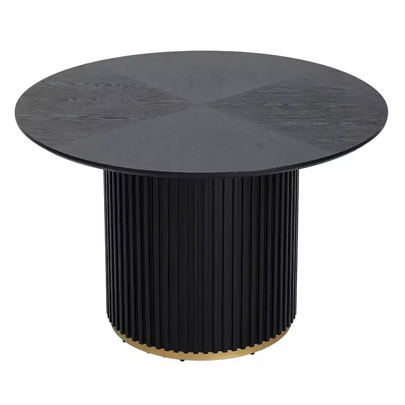 Ensemble de salle à manger rond moderne 5 pièces Christopher Knight Home Shankar avec chaises rembourrées en bois d'hévéa