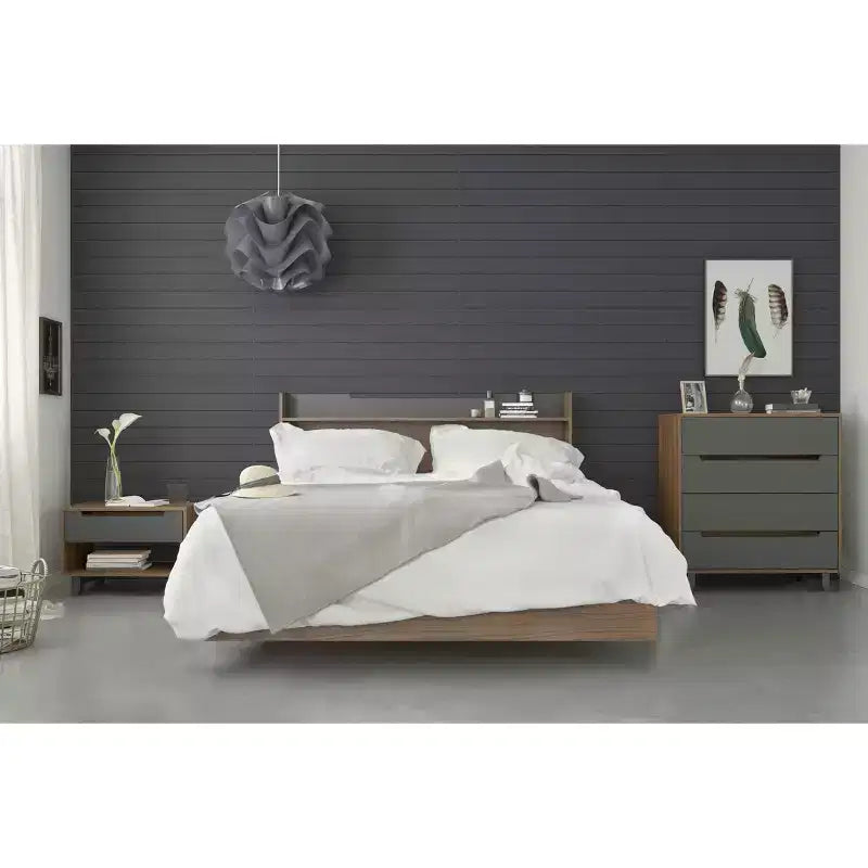 Open Shelf 1 Drawer Nightstand