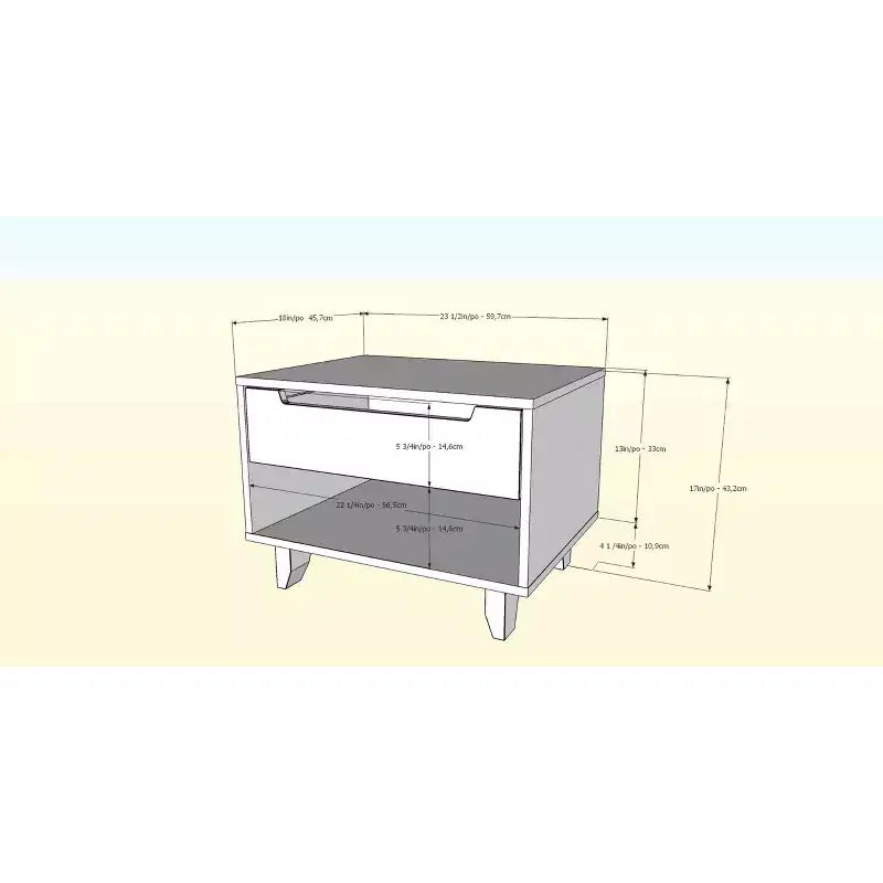 Open Shelf 1 Drawer Nightstand