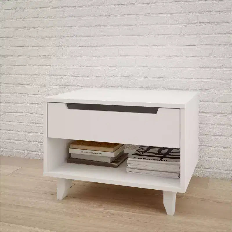 Open Shelf 1 Drawer Nightstand
