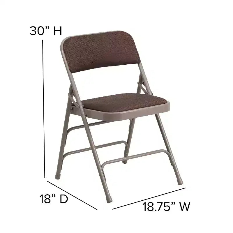 2-Pack Home & Office Party Events Fabric Padded Metal Folding Chair
