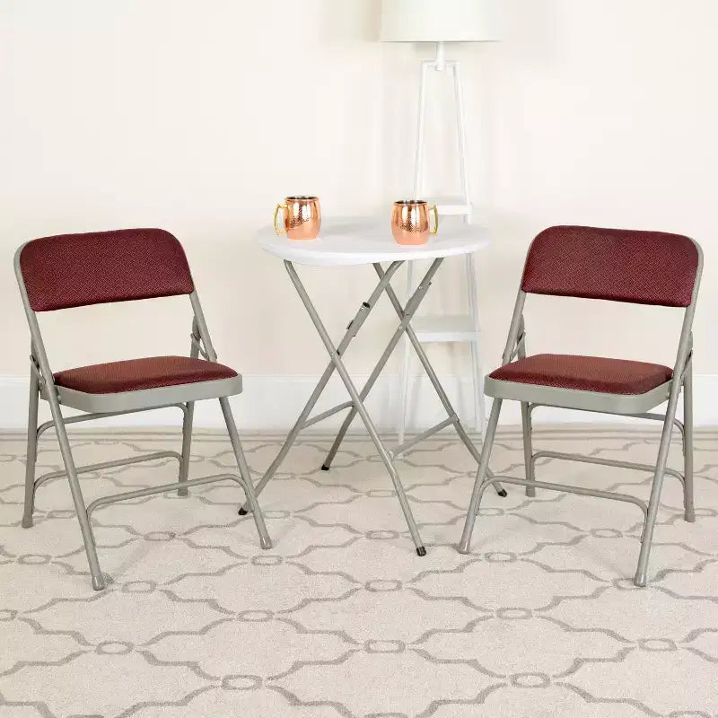 2-Pack Home & Office Party Events Fabric Padded Metal Folding Chair