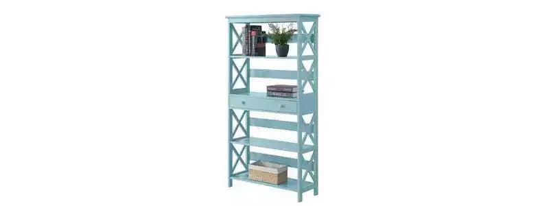 59.75" 5-Shelf Bookcase with Drawer MDF