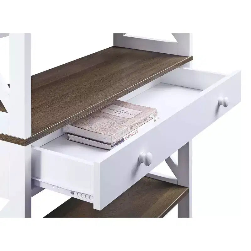 59.75" 5-Shelf Bookcase with Drawer MDF