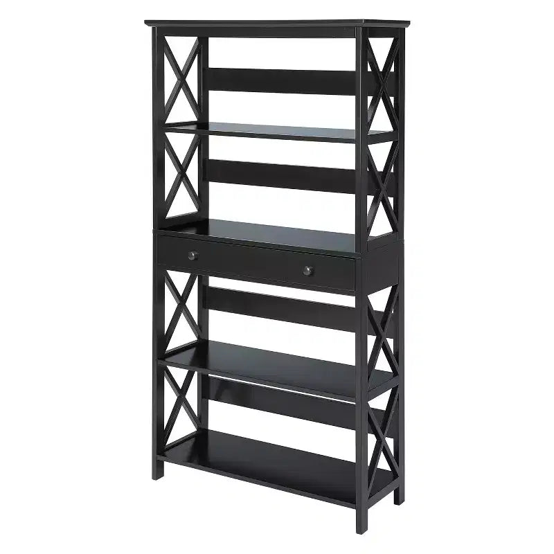 59.75" Xavier 5-Shelf Bookcase with Drawer