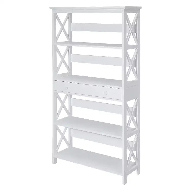 59.75" Xavier 5-Shelf Bookcase with Drawer