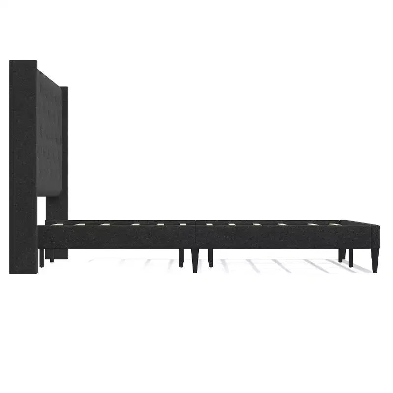 Button-Tufted Wingback Platform Bed Frame No Box Spring Needed Easy Assembly
