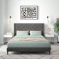 Button-Tufted Wingback Platform Bed Frame No Box Spring Needed Easy Assembly