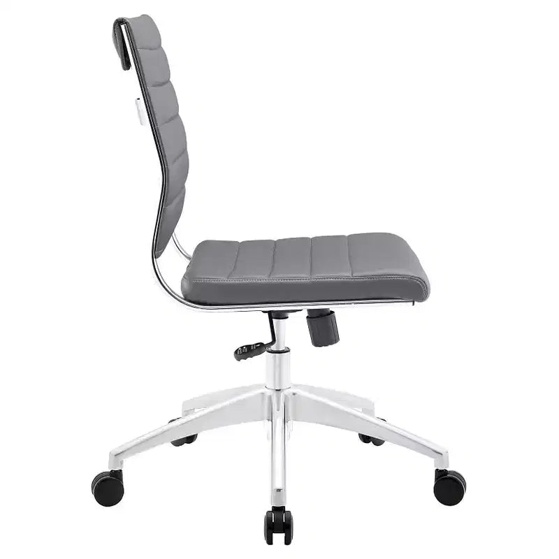 Midback Armless Office Chair Aluminum Frame Adjustable Height