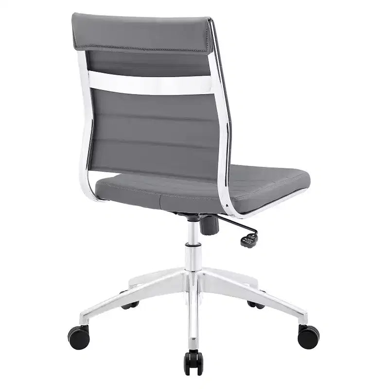 Midback Armless Office Chair Aluminum Frame Adjustable Height