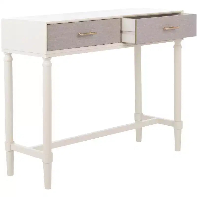 2-Drawer Console Table Pine Frame Transitional Style