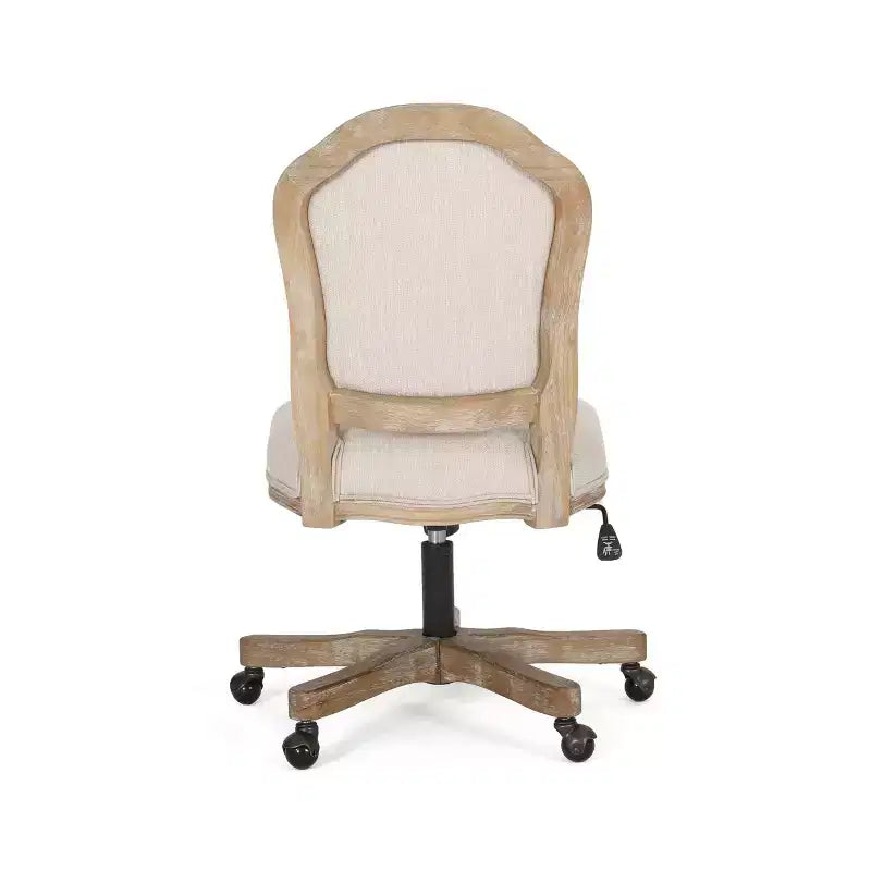 French Country Upholstered Swivel Office Chair