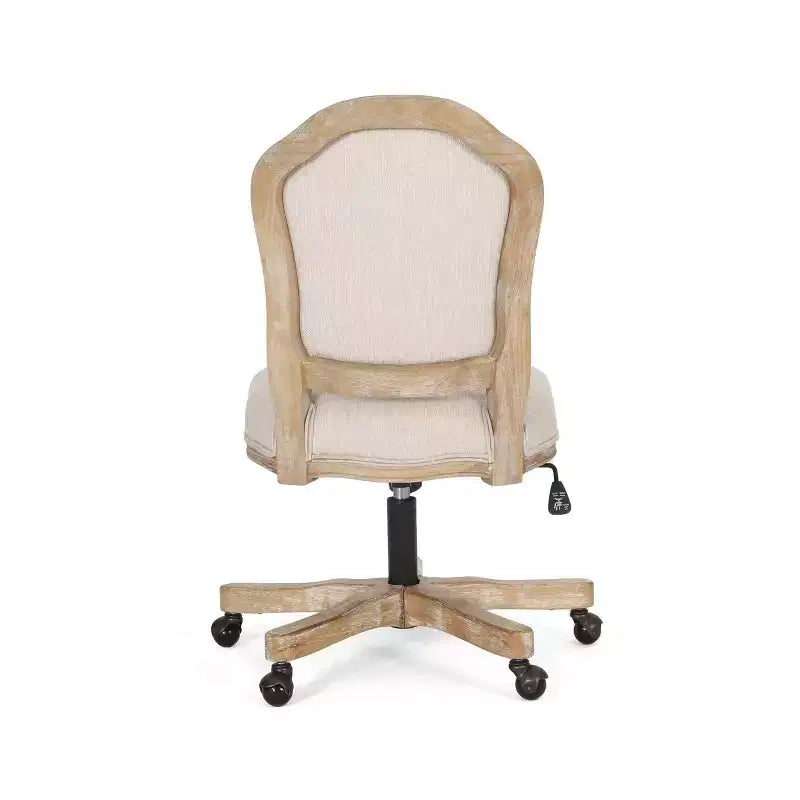 French Country Upholstered Swivel Office Chair