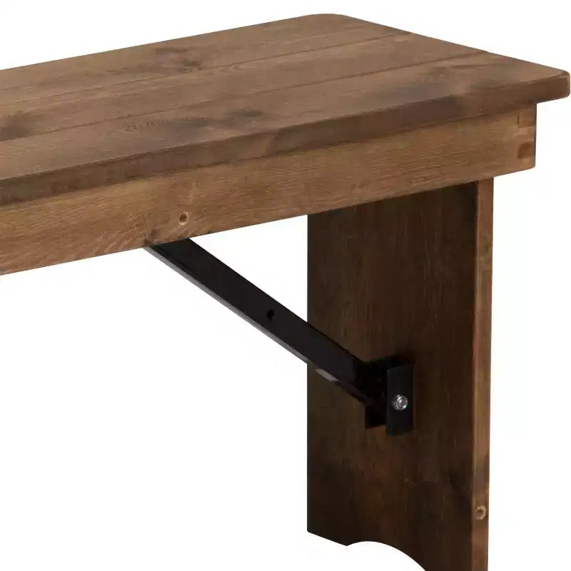 40 x 12 Antique Rustic Solid Pine Folding Farm Bench Portable