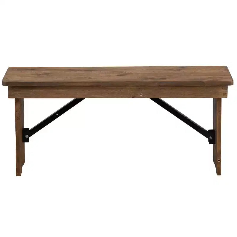 40 x 12 Antique Rustic Solid Pine Folding Farm Bench Portable