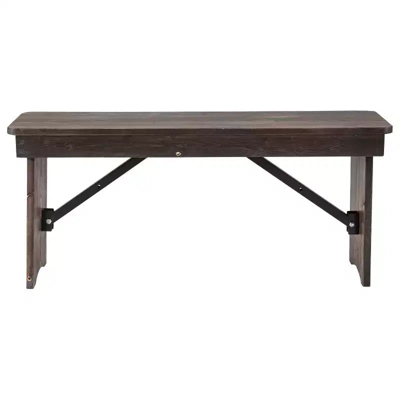 40 x 12 Antique Rustic Solid Pine Folding Farm Bench Portable