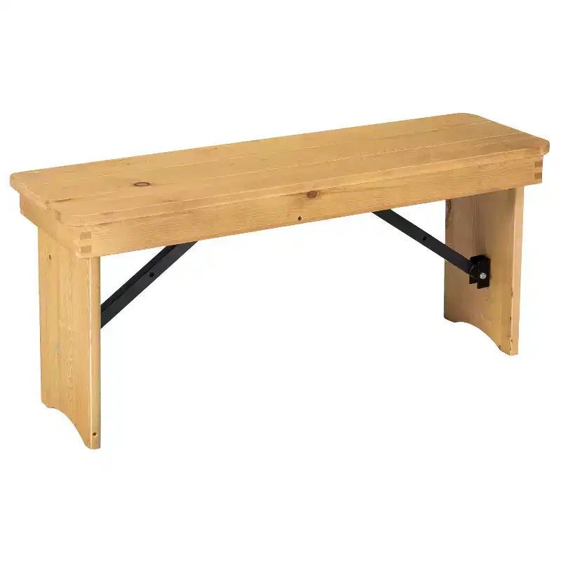 40 x 12 Antique Rustic Solid Pine Folding Farm Bench Portable