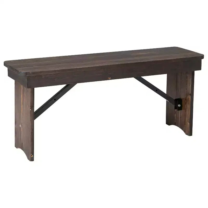 40 x 12 Antique Rustic Solid Pine Folding Farm Bench Portable