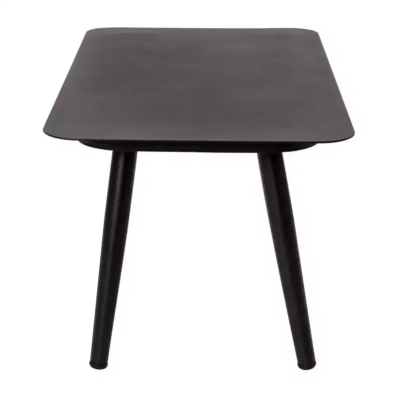 Merrick Lane - Ensemble de mobilier d'extérieur 4 pièces avec canapé, 2 fauteuils et table basse à cadre en aluminium tressé noir avec coussins gris