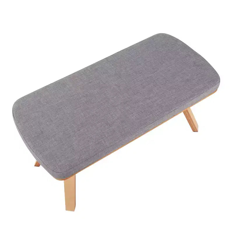 42" Upholstered Wood Bench Natural Finish