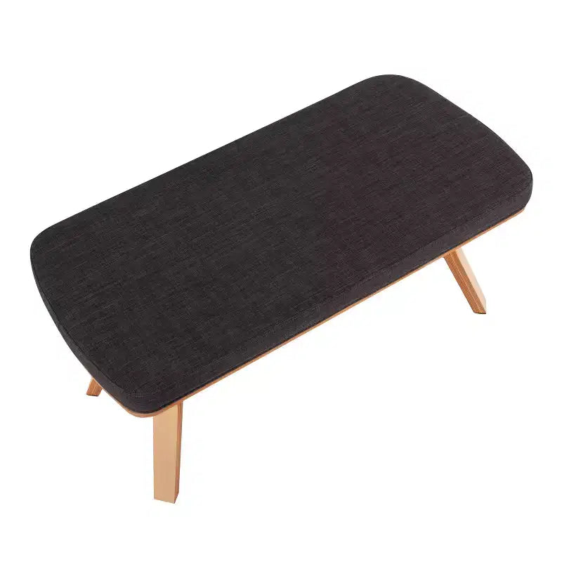 42" Upholstered Wood Bench Natural Finish