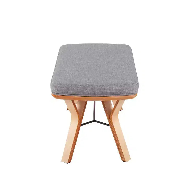 42" Upholstered Wood Bench Natural Finish