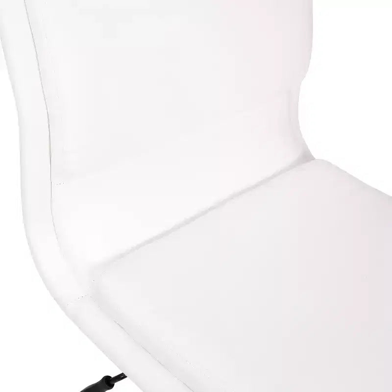 Mid-Back Armless Swivel Task Office Chair Bonded Leather Adjustable Metal Base