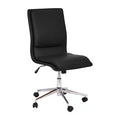 Mid-Back Armless Swivel Task Office Chair Bonded Leather Adjustable Metal Base