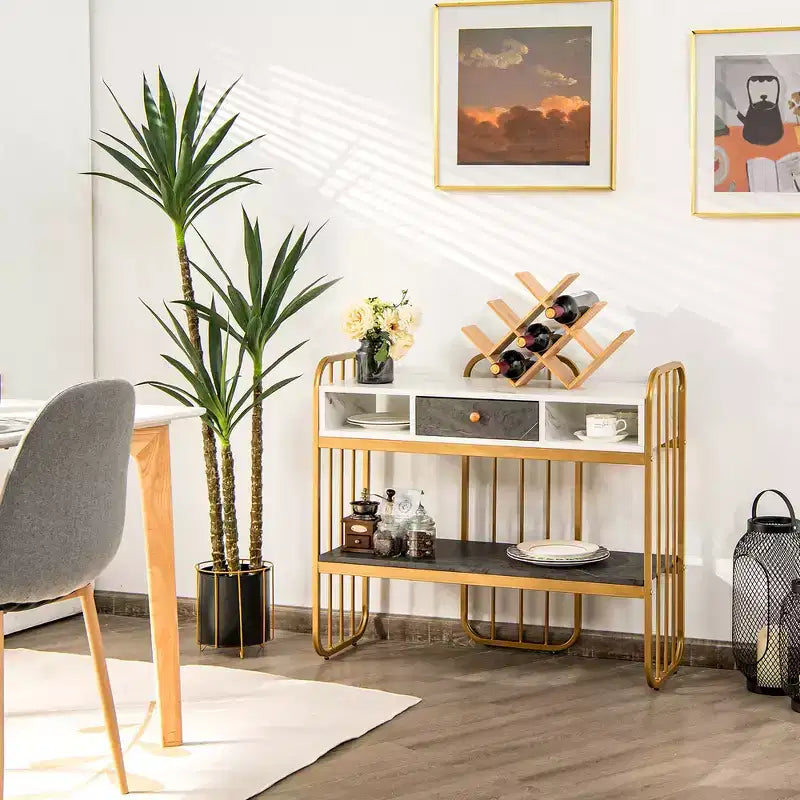 Console Table with Drawer Storage Shelf Wide Tabletop Modern for Entryway