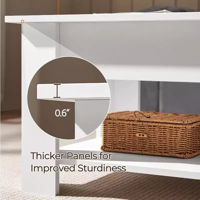 Lift Top Coffee Table with Hidden Compartment & Open Shelf For Living Room