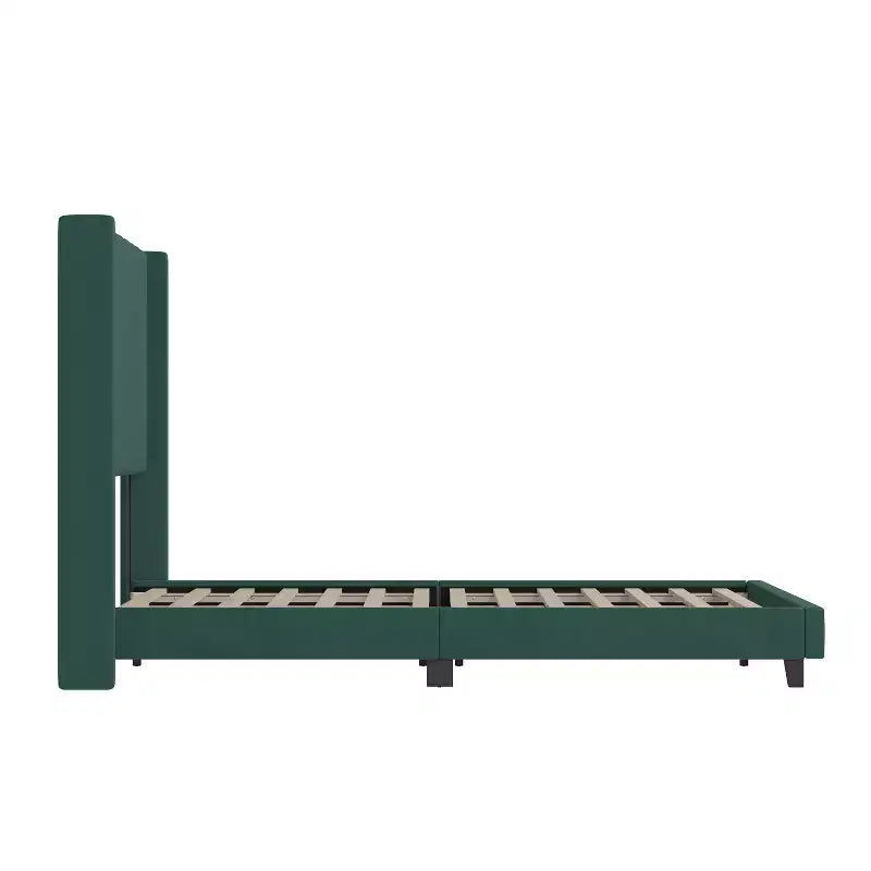 Upholstered Platform Bed with Vertical Channel Stitch Detail and Engineered Wood Frame No Box Spring Required