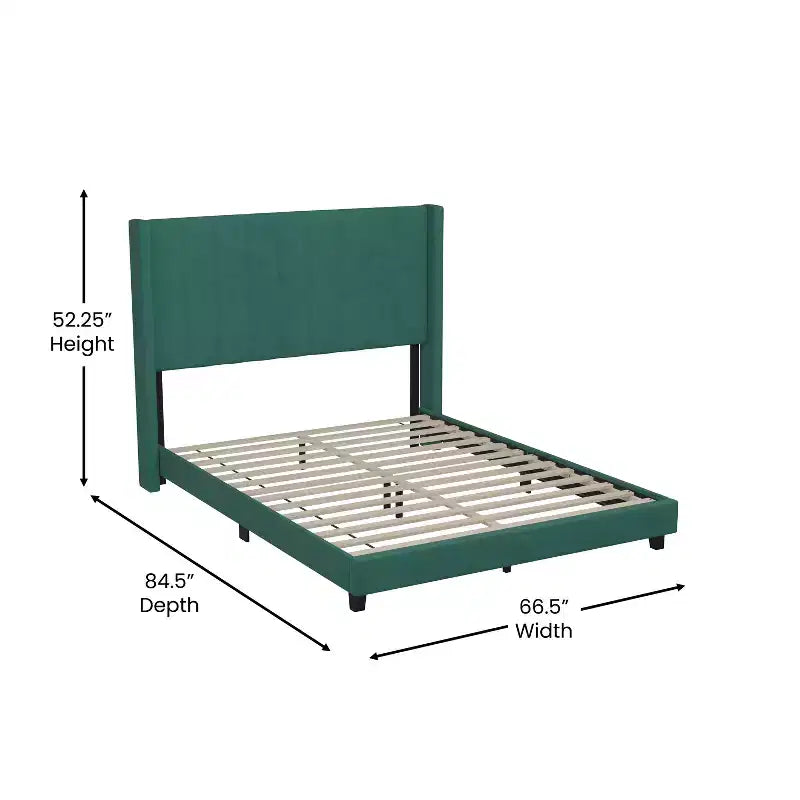 Upholstered Platform Bed with Vertical Channel Stitch Detail and Engineered Wood Frame No Box Spring Required