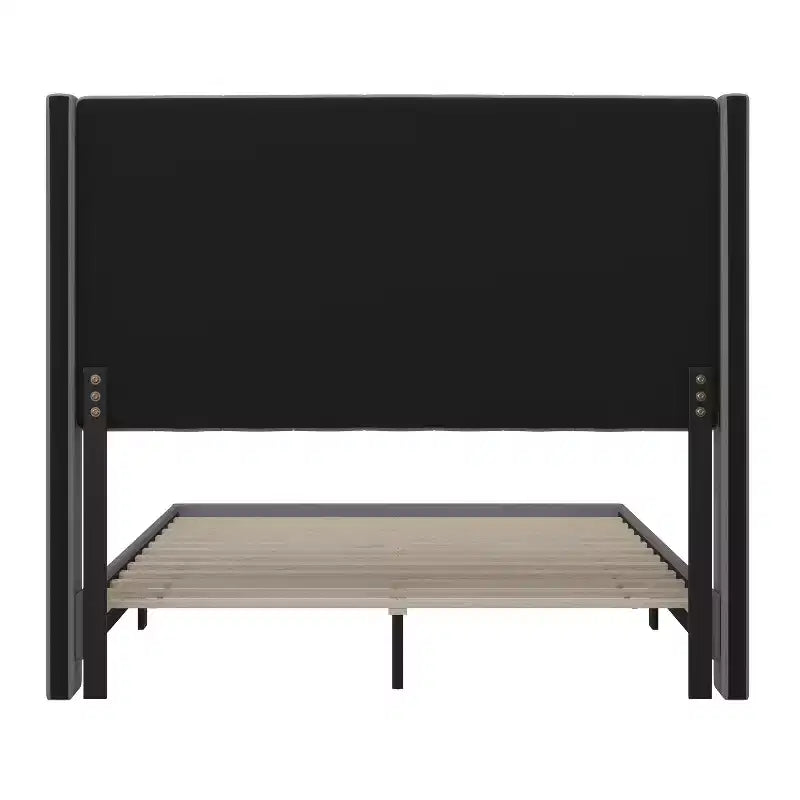 Upholstered Platform Bed with Vertical Channel Stitch Detail and Engineered Wood Frame No Box Spring Required