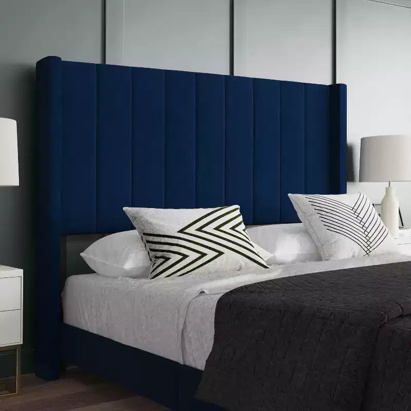 Upholstered Platform Bed with Vertical Channel Stitch Detail and Engineered Wood Frame No Box Spring Required