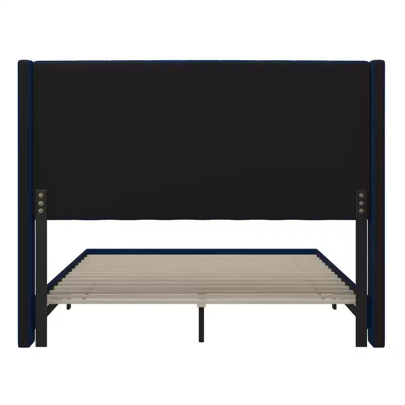 Upholstered Platform Bed with Vertical Channel Stitch Detail and Engineered Wood Frame No Box Spring Required