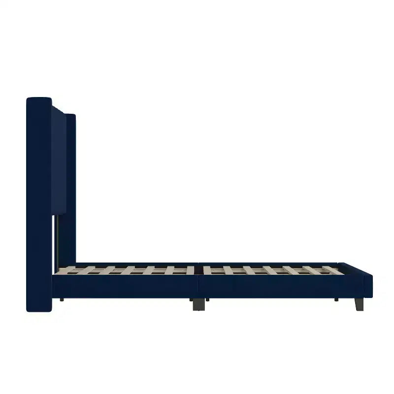 Upholstered Platform Bed with Vertical Channel Stitch Detail and Engineered Wood Frame No Box Spring Required