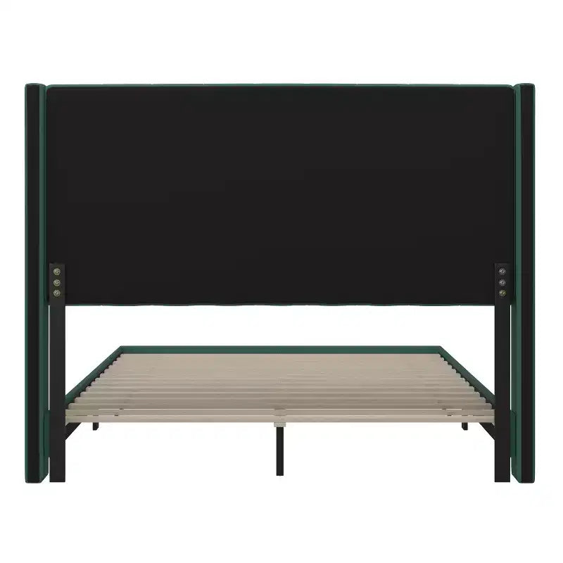 Upholstered Platform Bed with Vertical Channel Stitch Detail and Engineered Wood Frame No Box Spring Required
