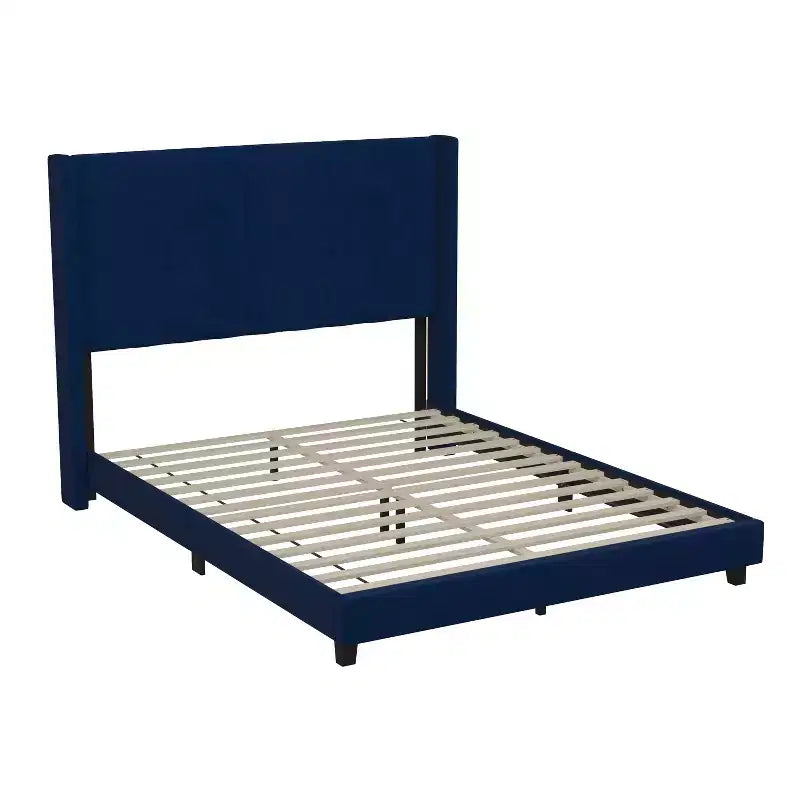 Upholstered Platform Bed with Vertical Channel Stitch Detail and Engineered Wood Frame No Box Spring Required