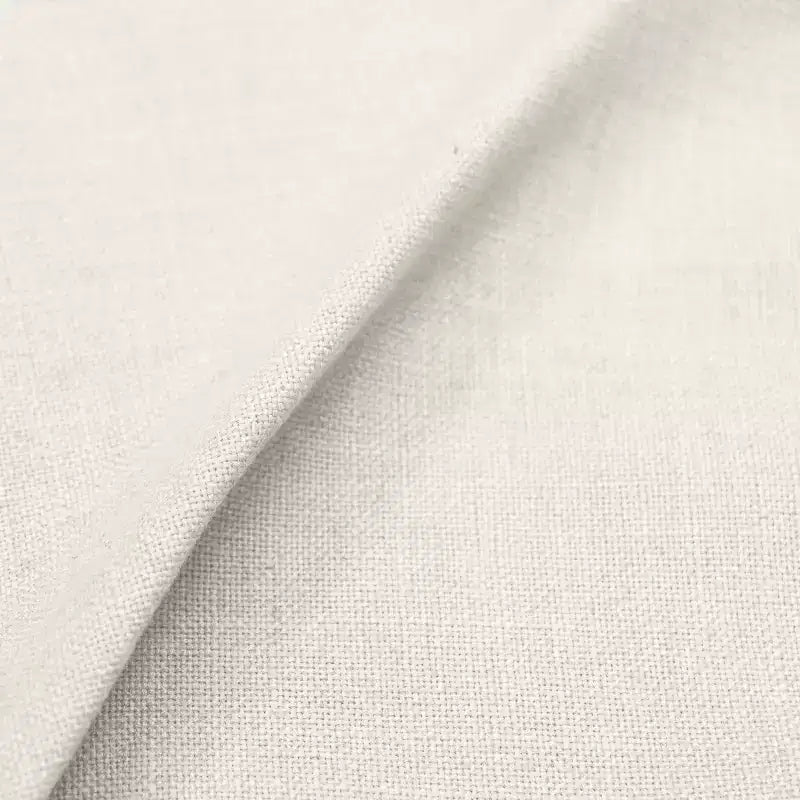 Round Ottoman in Textured Linen