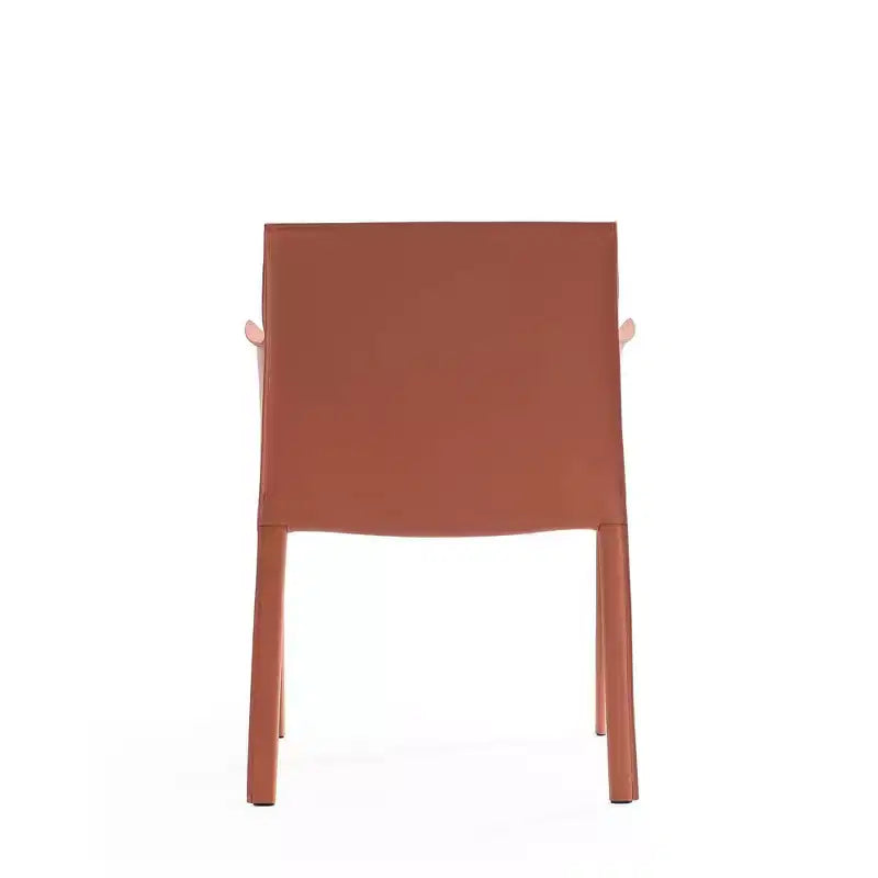 Saddle Faux Leather Armchair Modern Dining Chair Metal Frame Fully Assembled