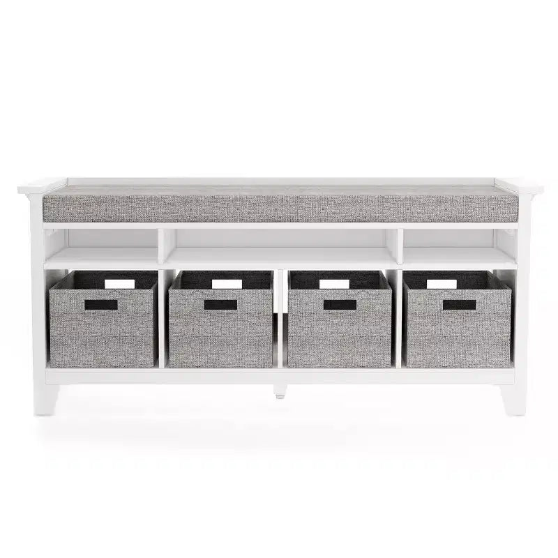 Kids' Storage Bench Children's Wooden Playroom Bookshelf Reading Nook and Toy Organizer with Fabric Bin